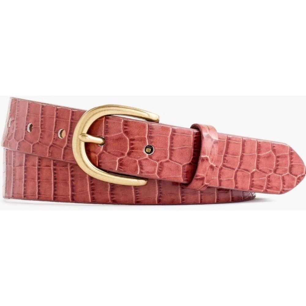 J crew Embossed croc leather belt